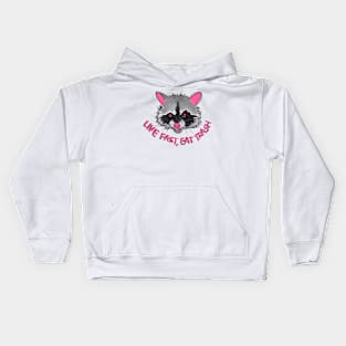 Live fast raccoon (pink) Kids Hoodie